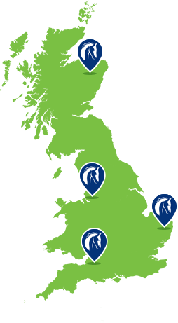 World Horse Welfare locations on a UK map